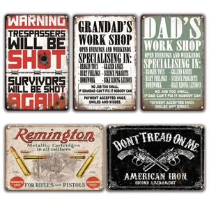 Malarstwo ścienne ostrzegawcze piracki plakat sztuki wiszący metalowy znak blaszany vintage Remington Poster Dors Dorns