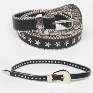 Bälten Punk Dress Belt för kvinnor Rivet Metal Gold Chain Midjeband Läder Läder Kvinnligt lyxmärke för klänningar SW75 Alyx G230207