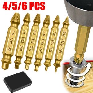 Professional Drill Bits 4 5 6 PCS Damaged Screw Extractor Bit Set Stripped Broken Bolt Remover Easily Take Out Demolition Tools