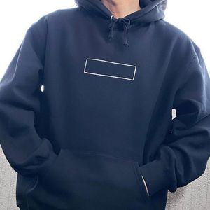 21FW Tebeşir Mektubu Baskılı Kutu Kapşonlu Sweatshirt Klasik Basit Erkekler Kadın Hoodies Pullover Sıradan High Street Fashion Sonbahar Kış Kazak Tjmjywy131