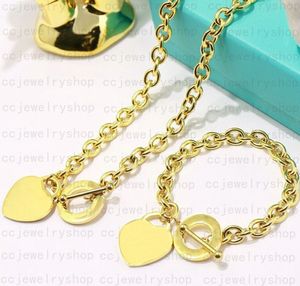 18K Gold Plated High Qualityy Link Bracelet Heart Necklace Classic Fashion Love Bracelet with Diamonds and Mother of pearl for Women&Girl Jewelry Women gifts