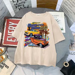 NOWOŚĆ 2024 Women T Shirt Summer Gothic Print Auto Loose T-shirt krótkie rękawowe Stylowe Modne koszule plus rozmiar