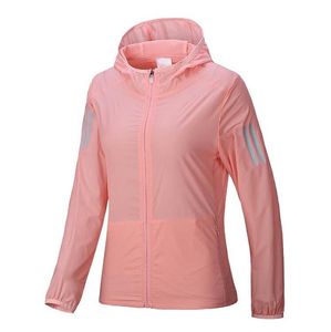 Women Spring Autumn Windrunner jacket Thin Jacket Coat Female sports windbreaker jacket white models couple clothin