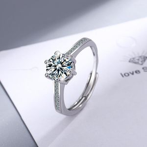 Pierścienie klastra urocze/romantyczne 925 Srebrny szterling diamentowy pierścień dla kobiet Anillos de kor