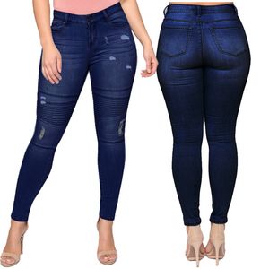 Jeans europeus e americanos rasgaram as calças sexy de elevação do quadril CK003A