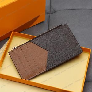 Top quality Genuine Leather Holder Luxurys Designers Fashion handbag Men Women's COIN CARD Holders Black Lambskin Mini Wallet3257