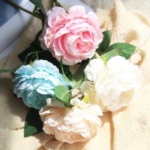 装飾的な花90cm Peony DIYパーティー装飾シルク人工小さなバラの結婚式の偽のフェスティバル用品ホームデコレーションブーケ