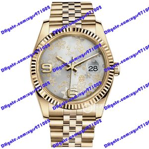 Wysokiej jakości zegarek 2813 Automatyczny zegarek mechaniczny 116238 36 mm srebrna tarcza kwiatowa luksusowy zegarek męski ze zegarem ze stali nierdzewnej szafir szklany szklany zegarek damski