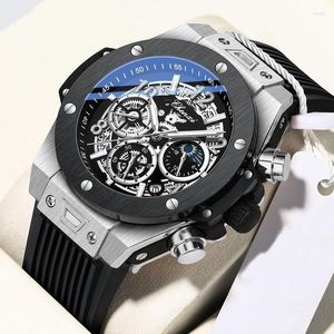 Relógios de pulso Big Dial Fashion Men's Watches Multi Function Strap Inst Outdoor Military Watch For Men Unique Brand Wristwatch