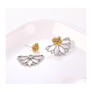 Stud Unique Designer Rose Flower Dangle Earrings Women Creative Detachable Gold Sier Fashion Jewelry Valentines Drop Delivery Dhymn