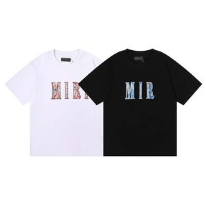 手紙amrバンダナプリントメンズデザイナーTシャツ夏のTシャツティーヒップホップメン女性ブラックホワイトショートスリーブティーサイズs-xl