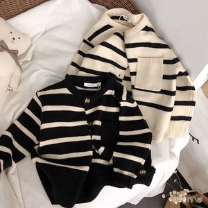 Jackets Sweater Cardigan Boy and Girls Roupas Baby Bastted Knited Casat 230208