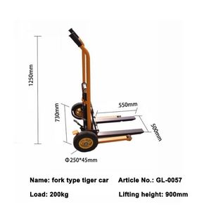 Lasttragender Gabelstapler, Vierrad-Hebebühne, Tiger-Truck-Gabelhubwagen, zusammenklappbarer Flachwagen, Güterumschlag-Gabelstapler, Schienen-Flachwagen, Tieflader, Trail