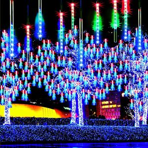 Strings Tube Meteor Shower Rain LED Fairy String Lights Ghirlande Decorazioni natalizie per la casa Decorazioni per l'anno all'aperto GardenLED