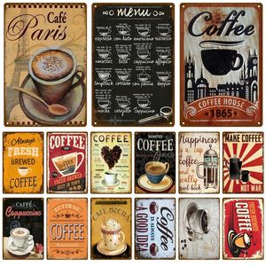 Metall Malerei Dekor Kaffee Blechschild Vintage Plakette Metallplatte Retro Wandkunst Poster für Küche Bar Pub Eisen Malerei Dekoration 20 cm x 30 cm Woo