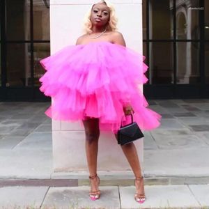 Casual Dresses Fuchsia Buyer Shows Puffy Tulle Dress Black Girls High Street Tiered Women Ball Gown Custom Made Formal