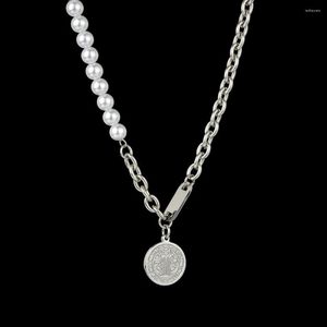 Catene Akizoom Charm Collane in acciaio inossidabile Girocollo Perline Medaglia di Gesù Collana a catena con ciondolo per gioielli da donna Regalo gratuito