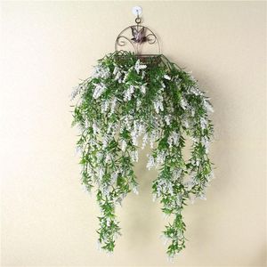 Dekorativa blommor 2st konstgjorda murgröna blad girland falsk lövverk vägg hängande korg blomma bröllop festival fest hem trädgård butik