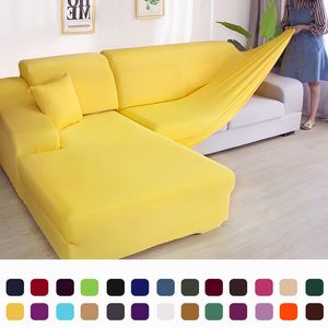 Chair Covers Solid Corner Sofa Couch Slipcovers Elastica Material Skin Protector For Pets long Cover L Shape Armchair 230207