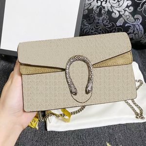 Klassische Kette Luxus -Designer -Taschen Mini Mode Wallet Women Clutch Bag Handtasche Vintage Damen Brown Leder Crossbody -Umhängetasche mit Kiste