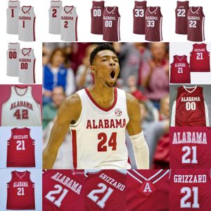 Jersey de basquete do Alabama NCAA College Sexton Brandon Miller Mark Sears Noah Clowney Nimari Burnett Jaden Bradley Jahvon Quinerly Rylan Griffen Latrell