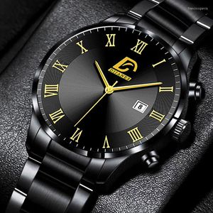 ساعة معصم من الفولاذ المقاوم للصدأ الساعات الفاخرة التقويم التقويم الكوارتز wrist watch for men الأعمال التجارية Montre Homme Original