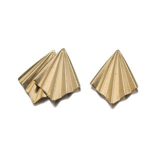 チャーム10pcs/lot真鍮プリーツ幾何学的な葉折りたたまれたdiy手作りの自由hohoの折り畳みペンダントドロップイヤリングネックレスジュエリーメイク