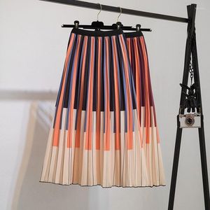 Skirts Casual Skirt Pleated A-line Women Creative Elastic Waistline Piano Pattern Print