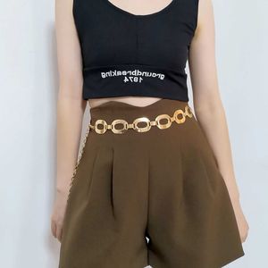 Belts European And American Women's Belt Leisure Punk Style Decoration Slim Metal Chain Waist Chain With Skirt In Stock G230207