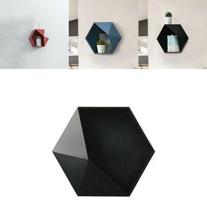 Bathroom Storage & Organization Wall-Mounted Geometric Punch-Free Hexagon Home Decor Case Box Living Room Mural Floating Shelf Frame