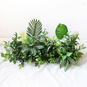 Flores decorativas de casamento ao ar livre arco Deco Hang Flower Row Artificial Green Plant Arrangem Floral Party Church Floor Flores