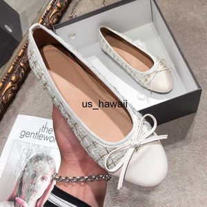 Dress Shoes Plus Size 44 Ballerina Flats Round Toe Shoes Woman Tweed Comfortable Slip on Flat Shoes Ladies Maternity Shoes Zapatos JJ99 T230208