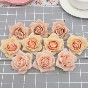 Fiori decorativi 5pc Rose Head Flannelette Decorazione di fiori artificiali Bouquet Wedding Party Home Paper Cut DIY Fake