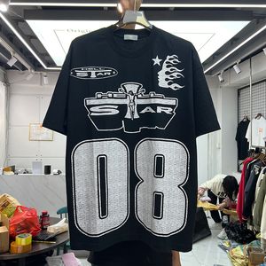 Hip Hop Tees İlkbahar Yaz Kalın Kumaş T Gömlek Erkek Kadın Kaliteli Kısa Kollu Üst