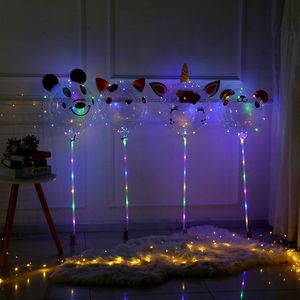 Bobo Balonlar Şeffaf Balon Yenilik Aydınlatma Helyum Glow String Işıkları Doğum Günü Düğün Açık Etkinliği Noel ve Parti Dekorasyonları Crestech