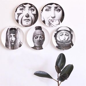 Retro Home Wall Decoration Hanging Round Ceramics Printed Portrait Plates Durable Coffee Shop Home Wall Decor 8 Inch Plates DH0728242h