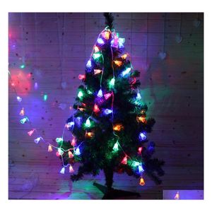 LED -str￤ngar 4m 20 Liten Bell String Fairy Lights Christmas Tree Decorations For Home Outdoor Wedding Garland Decoration Navidad Drop DHL0G