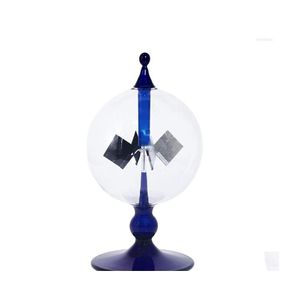 Dekorativa föremål Figurer Blue Solar Power Radiometer Sunlight Energy Crookes Spinning Vinges Windmill Gift Home Desk Decoration DH5VW