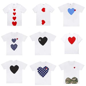 Zagraj projektanci Męki T-shirty Haftowane dla dzieci Oczy miłosne Pure Cotton White Red Heart Krótkie rękawki Tshirts Chłopcy i dziewczęta luźne swobodne koszulki 80-150 BB