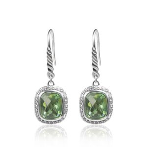 Серьги группы роскошные женщины Prasiolite Zircon Ladies Vintage Suds Серьги медные украшения