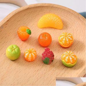 Pozostałe 30pcs Cute Fruits Components Uraskom Tangerine Stberry Cabochon Scrapbooking Hair Bow Center Obieby