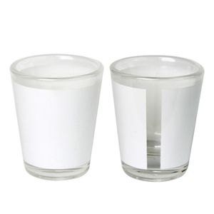 Partihandel 1.5oz sublimering Vit Frosted Shot Glass 144 st per kartong DIY Tomt Glasögon Beer Cup Heat Transfer Drinking Mugs