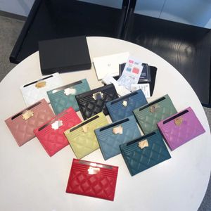 Bolsa de mudança de designer de marca de luxo Pacote de cartões Cow Pickup Bag Pequeno Conjunto de cartões de menino perfumado Bola de caviar Couro Feminino Clipe curto Moeda de pele de carneiro Venda direta da fábrica