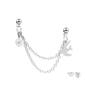 Ear Cuff S2375 Fashion Jewelry Ears Clip Swallow Chain Onepiece Stud Earrings C3 Drop Delivery Dhatb