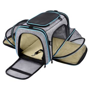 Carrier de estima￧￣o HBP PET Expand￭vel Backpack de bolsa de cachorro dobr￡vel 5 portas abertas fitas refletidas portador de bolsa de viagem para gatos 220810