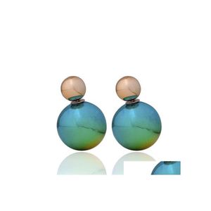 Stud Earrings Color Round Ball Earring Big Acrylic Drop Delivery Jewelry Dhps6