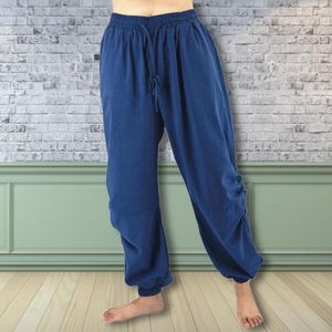 Calças masculinas Excelente casual lavável linho de linho de algodão macio de verão, luta elástica de streetwear de rua folgada-absorção de suor