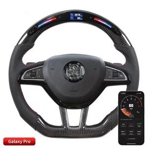 100% Carbon Fiber Steering Wheel For Skoda Fabia Octavia LED Performance Car Wheel