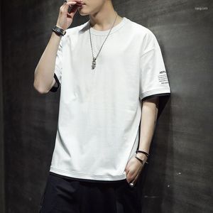 メンズTシャツ男性のための半袖Tシャツ2023年韓国ファッションハーフXiaコットンロゴ愛好家