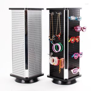 Smyckespåsar påskyndade roterande fyrkantiga pegboard display stativ rack torn för stormarknad krok latwall solglasögon